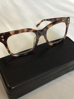 L.A.M.B. Tortoiseshell Square Frame Glasses, Lens Cloth, Eye Glass Case